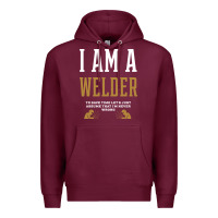 Burgundy I Am A WELDER - WELDER Job Gift Funny Premium Hoodie - artisFamous