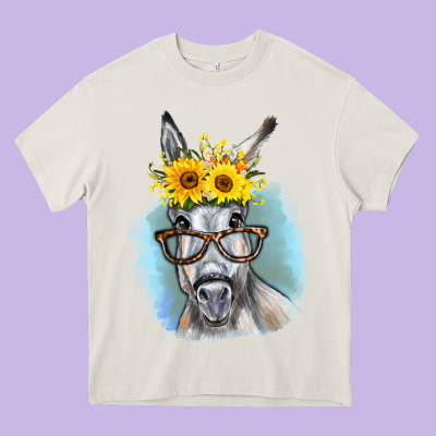 Sunflower Glasses Donkey Heavy Core Tee Designed By Ranaportraitstore