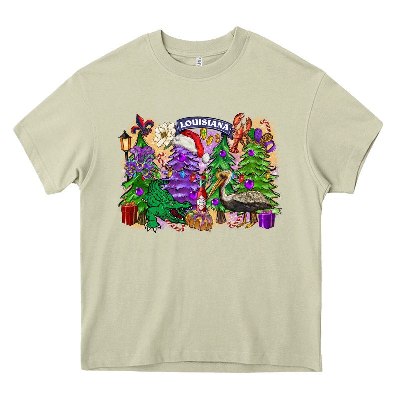 Christmas Louisiana Mardi Gras Trees Heavy Core Tee by FaDigitalArtStudio | Teevron