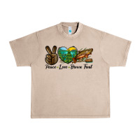 French Oak Peace Love Brown Trout Urban Heavy Tee - LillyAllenDesigns