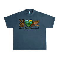 Midnight Navy Peace Love Brown Trout Urban Heavy Tee - LillyAllenDesigns