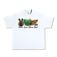White Peace Love Brown Trout Urban Heavy Tee - LillyAllenDesigns