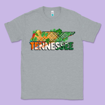 Tennessee Map St Patricks Day Classic Tee Designed By Fadigitalartstudio