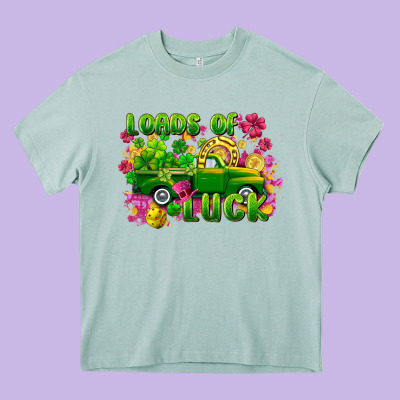 Loads Of Luck Heavy Core Tee Designed By Fadigitalartstudio