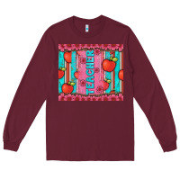 Burgundy teacher with  flower glitter and serape leopard Long Sleeve Tee - Artiststas