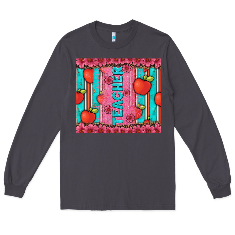 Teacher With  Flower Glitter And Serape Leopard Long Sleeve Tee by Artiststas | Teevron