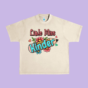 Little Miss Kindergarten Urban Heavy Tee Designed By Ranaportraitstore