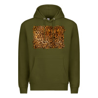 Army Green handdrawn leopard pattern Premium Hoodie - BarkalooDesign