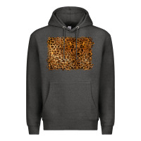 Charcoal Heather handdrawn leopard pattern Premium Hoodie - BarkalooDesign