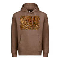 Chestnut handdrawn leopard pattern Premium Hoodie - BarkalooDesign