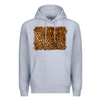 Heather Grey handdrawn leopard pattern Premium Hoodie - BarkalooDesign