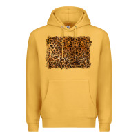 Mustard handdrawn leopard pattern Premium Hoodie - BarkalooDesign