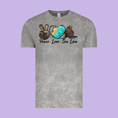 Peace Love Sea Lion Vintage Tee Designed By Lillyallendesigns
