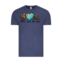 Vintage Denim Peace Love Sea Lion Vintage Tee - LillyAllenDesigns