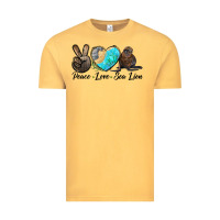 Vintage Mustard Peace Love Sea Lion Vintage Tee - LillyAllenDesigns