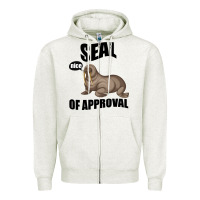 Oatmeal Heather Seal nice Of Approval Zipper Hoodie - Bettercallsaul