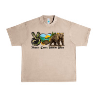 Peace Love Brown Bear Urban Heavy Tee | Teevron