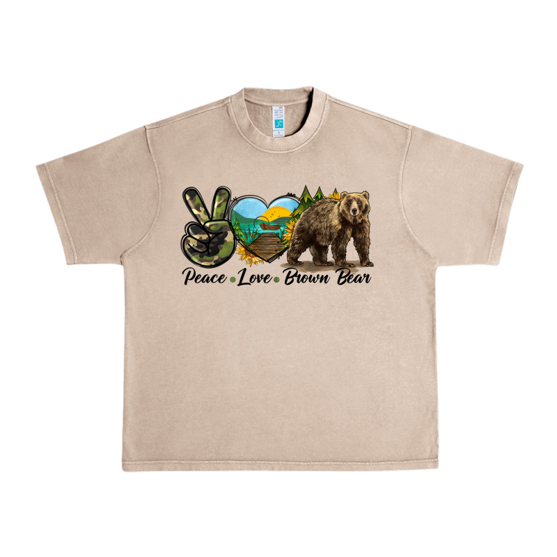 Peace Love Brown Bear Urban Heavy Tee by LillyAllenDesigns | Teevron