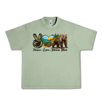 Oil Green Peace Love Brown Bear Urban Heavy Tee - LillyAllenDesigns