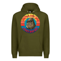 Army Green Retro Sunset Just A Girl Who Loves Bigfoot Premium Hoodie - artisFamous