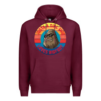 Burgundy Retro Sunset Just A Girl Who Loves Bigfoot Premium Hoodie - artisFamous