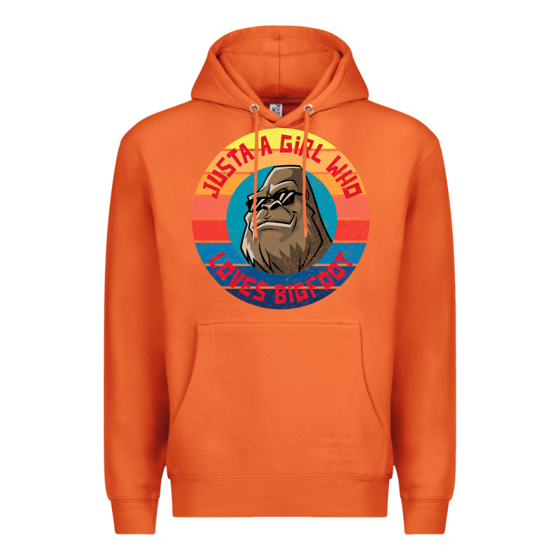 Retro Sunset Just A Girl Who Loves Bigfoot Premium Hoodie by artisFamous | Teevron