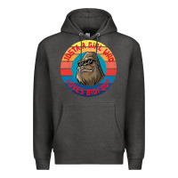 Charcoal Heather Retro Sunset Just A Girl Who Loves Bigfoot Premium Hoodie - artisFamous