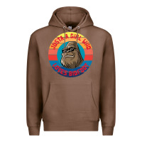 Chestnut Retro Sunset Just A Girl Who Loves Bigfoot Premium Hoodie - artisFamous