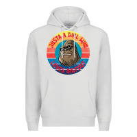 Dove Grey Retro Sunset Just A Girl Who Loves Bigfoot Premium Hoodie - artisFamous