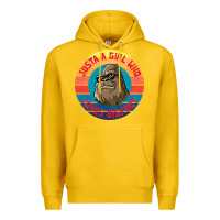 Lemon Retro Sunset Just A Girl Who Loves Bigfoot Premium Hoodie - artisFamous