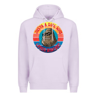 Lilac Retro Sunset Just A Girl Who Loves Bigfoot Premium Hoodie - artisFamous