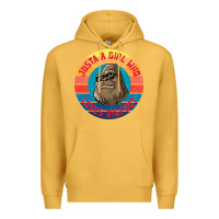 Mustard Retro Sunset Just A Girl Who Loves Bigfoot Premium Hoodie - artisFamous