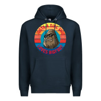 Navy Retro Sunset Just A Girl Who Loves Bigfoot Premium Hoodie - artisFamous