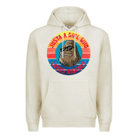 Oatmeal Heather Retro Sunset Just A Girl Who Loves Bigfoot Premium Hoodie - artisFamous