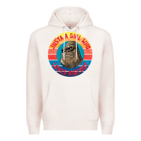 Pale Pink Retro Sunset Just A Girl Who Loves Bigfoot Premium Hoodie - artisFamous