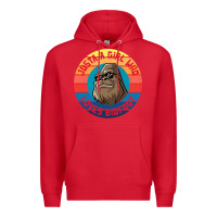 Red Retro Sunset Just A Girl Who Loves Bigfoot Premium Hoodie - artisFamous
