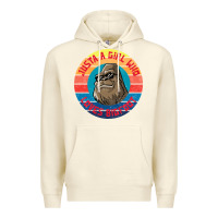 Sandshell Retro Sunset Just A Girl Who Loves Bigfoot Premium Hoodie - artisFamous