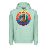 Seafoam Retro Sunset Just A Girl Who Loves Bigfoot Premium Hoodie - artisFamous