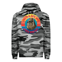 Slate Camo Retro Sunset Just A Girl Who Loves Bigfoot Premium Hoodie - artisFamous