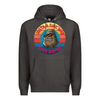 Smoke Retro Sunset Just A Girl Who Loves Bigfoot Premium Hoodie - artisFamous