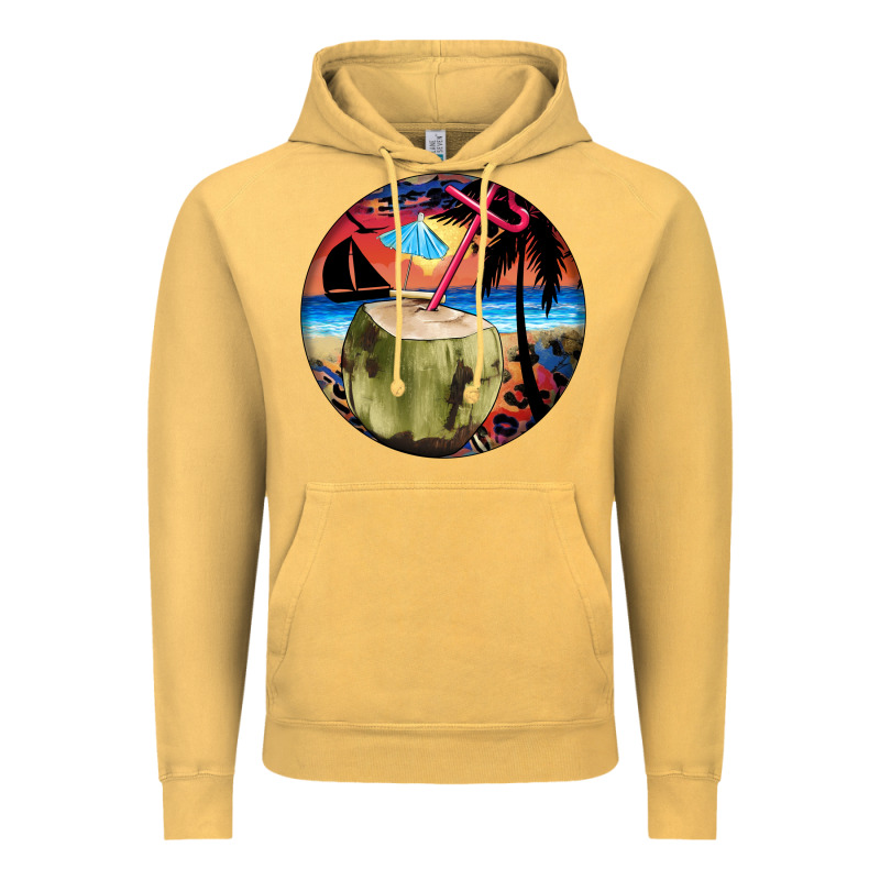 Coconut Drink Colorful Leopard Vintage Hoodie by BarkalooDesign | Teevron