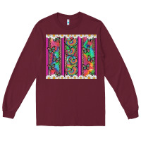 Burgundy tie dye hearts and butterfly with flowers Long Sleeve Tee - Artiststas