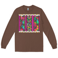 Chestnut tie dye hearts and butterfly with flowers Long Sleeve Tee - Artiststas