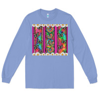 Colony Blue tie dye hearts and butterfly with flowers Long Sleeve Tee - Artiststas