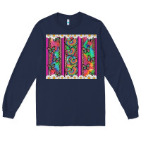 Navy tie dye hearts and butterfly with flowers Long Sleeve Tee - Artiststas