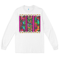 White tie dye hearts and butterfly with flowers Long Sleeve Tee - Artiststas