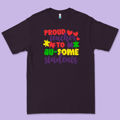 Proud Teacher To Ausome Students Premium Tee Designed By Cowhidedigitalart