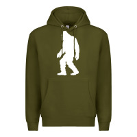 Army Green bigfoot walking silhouette Premium Hoodie - artisFamous