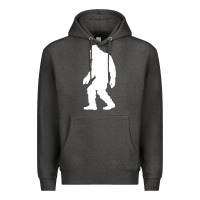 Charcoal Heather bigfoot walking silhouette Premium Hoodie - artisFamous