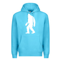 Ocean Blue bigfoot walking silhouette Premium Hoodie - artisFamous